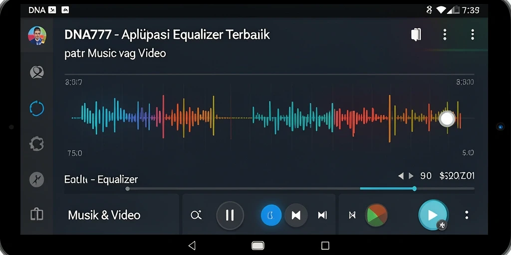 Antarmuka aplikasi DNA777 yang mudah digunakan untuk pengaturan Equalizer.