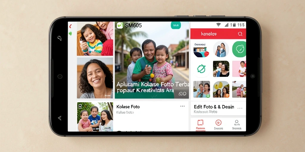 Tampilan antarmuka SM605 yang memudahkan proses kolase foto.