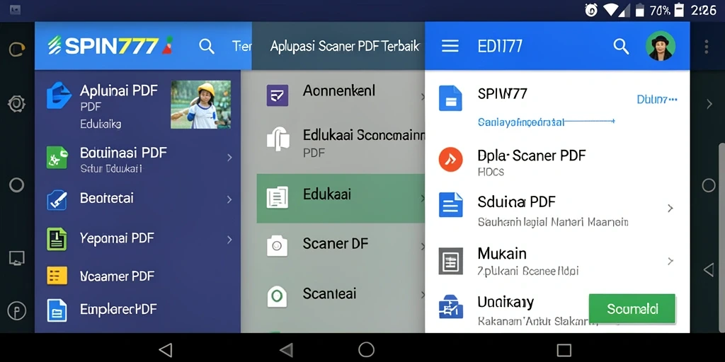 Antarmuka SPIN777 menampilkan fungsi Scanner PDF yang intuitif dan user-friendly.