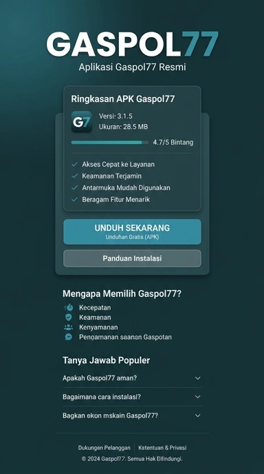 Tampilan halaman APK gaspol77
