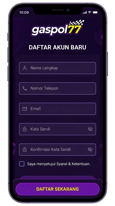 Tampilan halaman daftar gaspol77